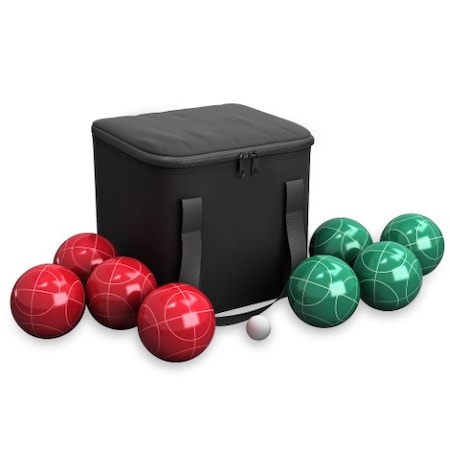 Toy Time Bocce Ball Set with Carrying Bag - Red and Green Balls, Outdoor Game for Kids or Adults 499960PFB